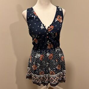 Abercrombie & Fitch navy floral romper